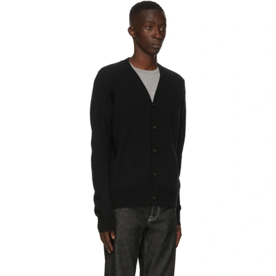 Shop Acne Studios Black V-neck Patch Cardigan