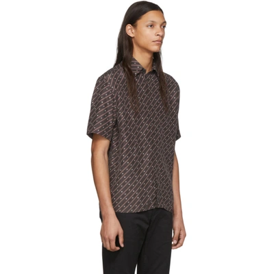 Shop Fendi Brown Silk Stripe Karligraphy Shirt In F0qd6 Cocoa
