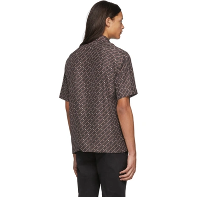 Shop Fendi Brown Silk Stripe Karligraphy Shirt In F0qd6 Cocoa