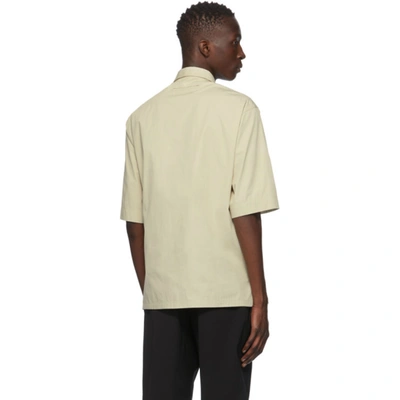 Shop Bottega Veneta Beige Cotton Poplin Short Sleeve Shirt In 9733 Sand