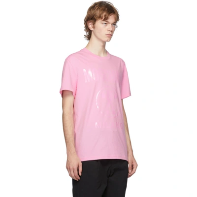 Shop Moschino Pink Double Question Mark Logo T-shirt In A0222 Pink