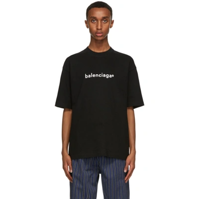 Shop Balenciaga Black New Copyright Large Fit T-shirt In 1070 Black/