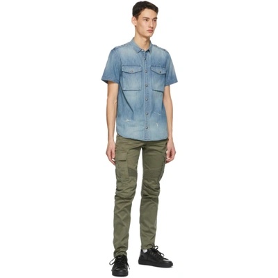 Shop Balmain Khaki Cotton Cargo Pants In 7ua Kaki