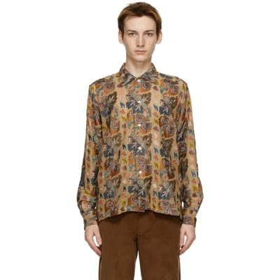 Shop Bode Beige Embroidered Bay'ah Shirt In Multi