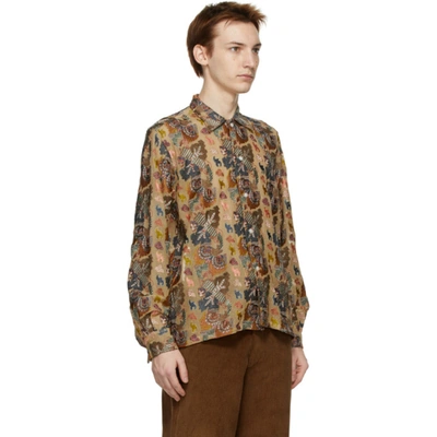 Shop Bode Beige Embroidered Bay'ah Shirt In Multi