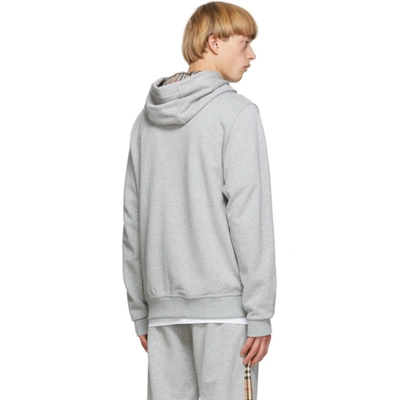 Shop Burberry Grey Hove Hoodie In Pale Grey M