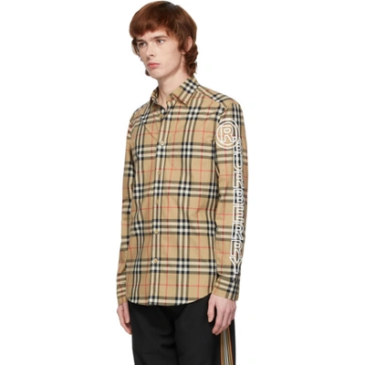 Shop Burberry Beige Camerson Shirt In Archive Bei