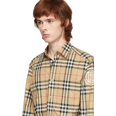 Shop Burberry Beige Camerson Shirt In Archive Bei