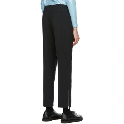 Shop Raf Simons Black Ankle Zip Trousers In 00099 Black