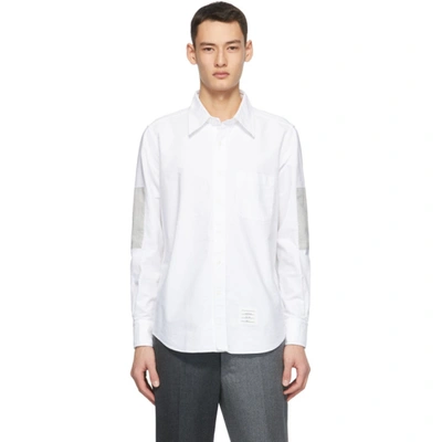 Shop Thom Browne White Oxford Elbow Patch Shirt In 100 White