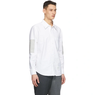 Shop Thom Browne White Oxford Elbow Patch Shirt In 100 White