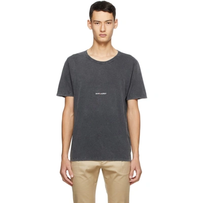 Shop Saint Laurent Grey Rive Gauche T-shirt In 1059 Wshblk