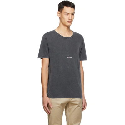 Shop Saint Laurent Grey Rive Gauche T-shirt In 1059 Wshblk