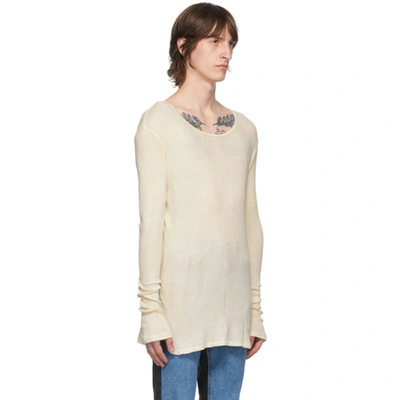 Shop Enfants Riches Deprimes Off-white Fitted Long Sleeve T-shirt In Nude