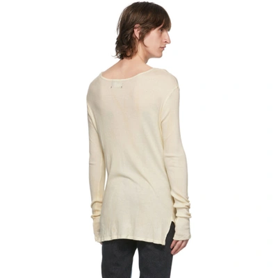 Shop Enfants Riches Deprimes Off-white Fitted Long Sleeve T-shirt In Nude