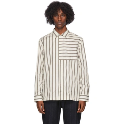 Shop Barena Venezia White Bufalcana Tomio Striped Shirt In Uni Ivory