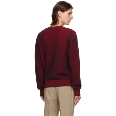 Shop Kenzo Red & Blue Rib Knit Sweater In 25 Magenta