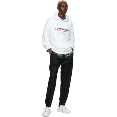 Shop Givenchy White Logo Address Hoodie In 100 White
