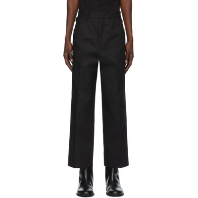 Shop Jil Sander Black Piqué Cropped Structured Trousers In 001 Black