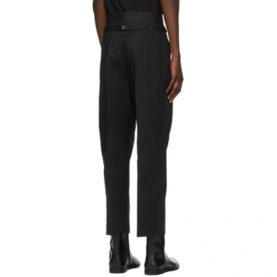 Shop Jil Sander Black Piqué Cropped Structured Trousers In 001 Black