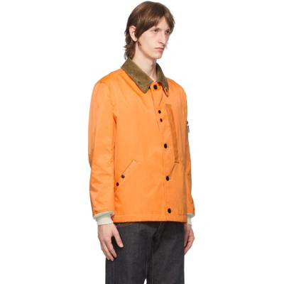 Shop Junya Watanabe Orange Twill & Corduroy Jacket In 1 Orange