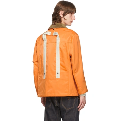 Shop Junya Watanabe Orange Twill & Corduroy Jacket In 1 Orange