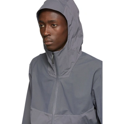 Shop Veilance Grey Dyadic Comp Hoodie Jacket In Ash