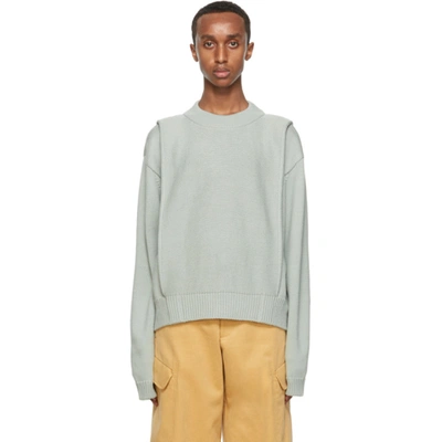 Shop Jacquemus Green Wool 'la Maille Cavaou' Sweater In Light Green