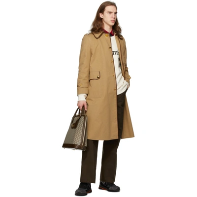 Shop Gucci Tan Cotton Drill Trench Coat In 2149 Javami