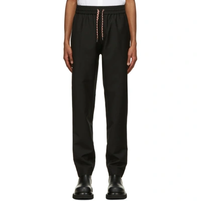 Shop Burberry Black Mohair Tape Track Sweatpants