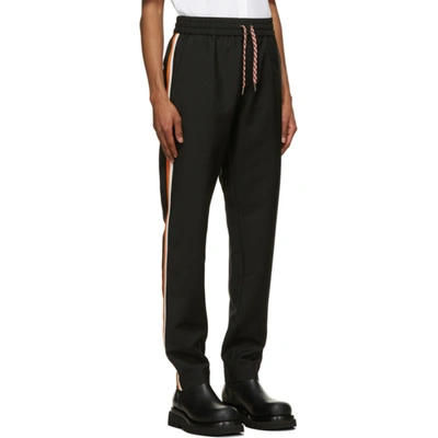 Shop Burberry Black Mohair Tape Track Sweatpants