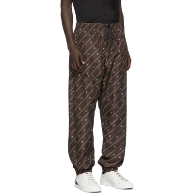 Shop Fendi Brown Karligraphy Lounge Pants In F1a5p Cocoa