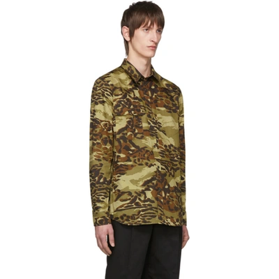 Shop Givenchy Khaki Camouflage Print Shirt In 333 Ltkhaki