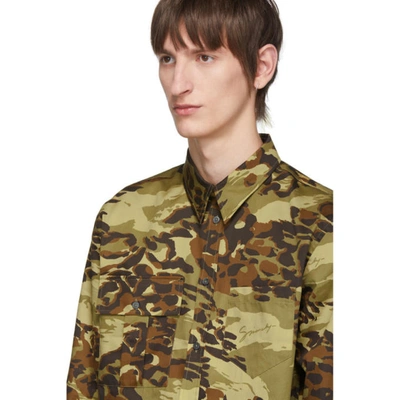 Shop Givenchy Khaki Camouflage Print Shirt In 333 Ltkhaki