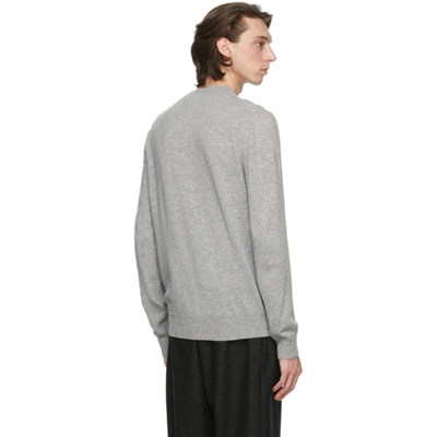 Shop Comme Des Garçons Shirt Comme Des Garcons Shirt Grey Fully Fashioned Tartan V-neck Sweater In 3 Grey