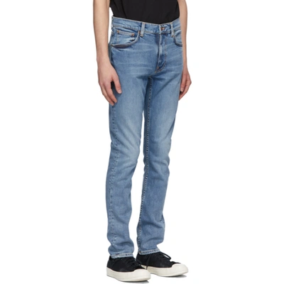 Shop Nudie Jeans Blue Lean Dean Jeans In Indigosalt