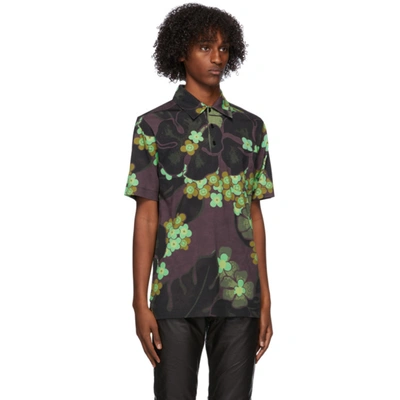 Shop Dries Van Noten Green & Purple Flower Polo In Desc