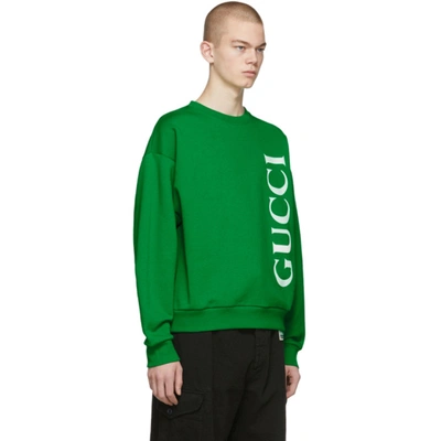 Shop Gucci Green Logo Sweatshirt In 3189 Yardwh