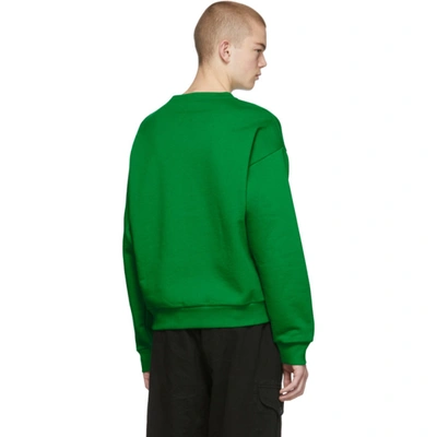 Shop Gucci Green Logo Sweatshirt In 3189 Yardwh