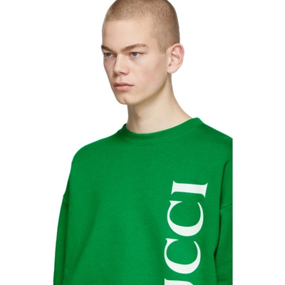 Shop Gucci Green Logo Sweatshirt In 3189 Yardwh