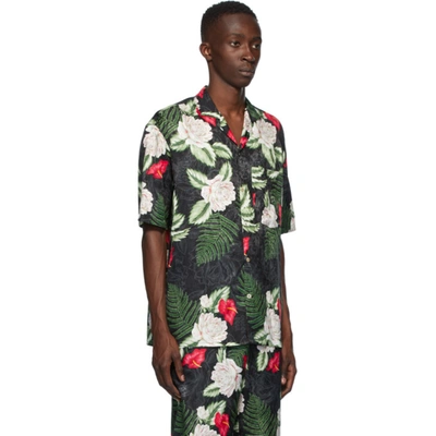 Shop Gucci Black & Green Dream Print Shirt In Black/green