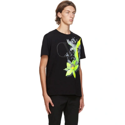 Shop Valentino Black Vlogo Mural Jungle T-shirt In A2a Mural J