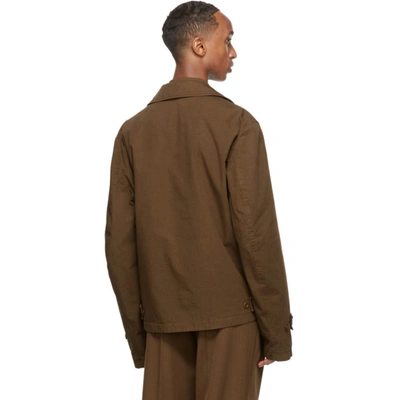 Shop Lemaire Brown Field Jacket In 487 Dark Br