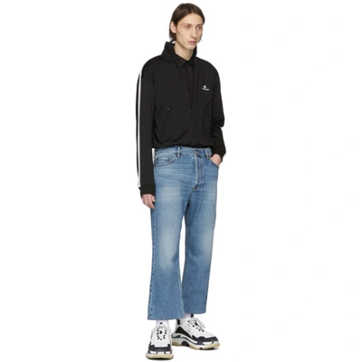 Shop Balenciaga Black Logo Track Jacket In 1070 Bkwht