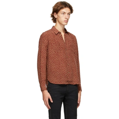 Shop Saint Laurent Brown Silk Tomette Shirt In 6242 Tomch