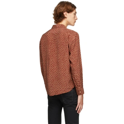 Shop Saint Laurent Brown Silk Tomette Shirt In 6242 Tomch