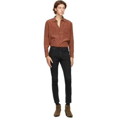 Shop Saint Laurent Brown Silk Tomette Shirt In 6242 Tomch