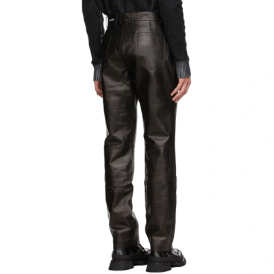 Shop Sean Suen Black Leather Trousers