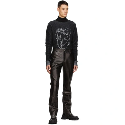 Shop Sean Suen Black Leather Trousers