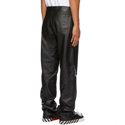 Shop Off-white Black Leather Formal Pants In 1000 Black